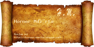 Horner Márta névjegykártya